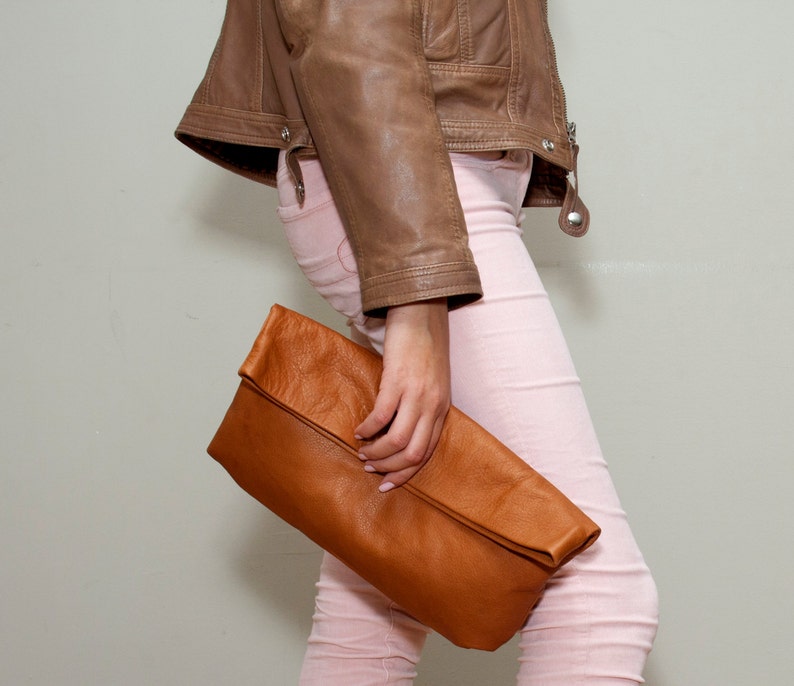 Sale Brown leather handbag Leather evening bag leather Etsy