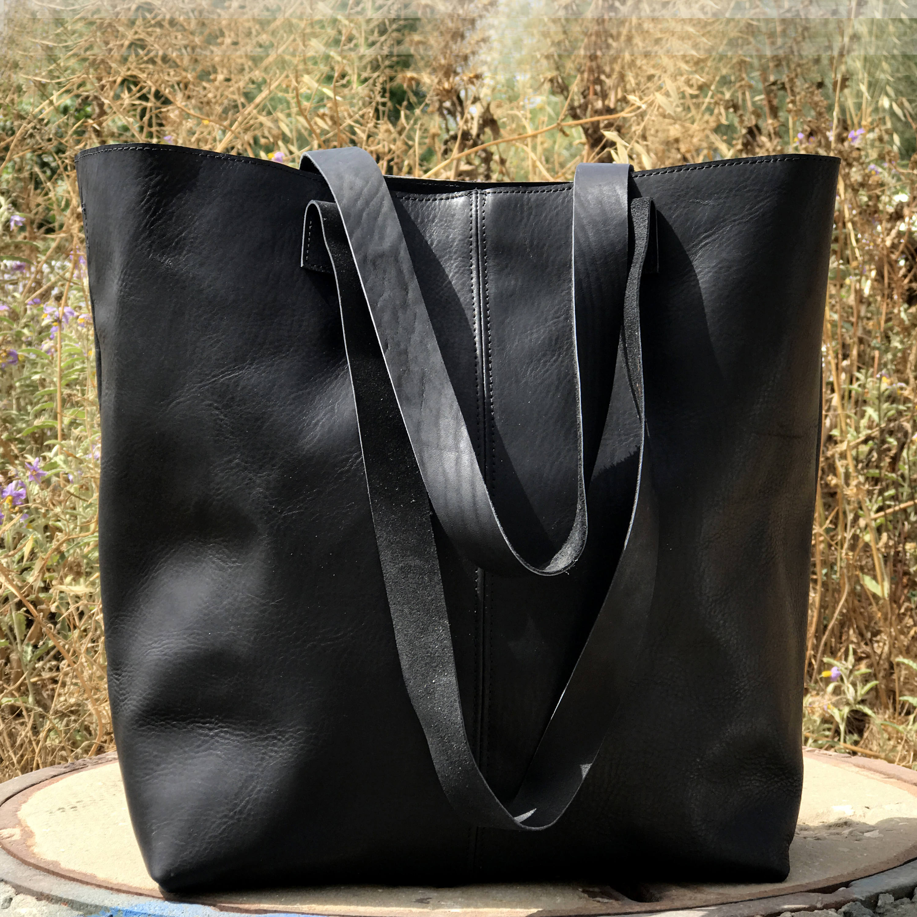 Sale Black leather tote bag Leather bucket bag Crossbody Etsy