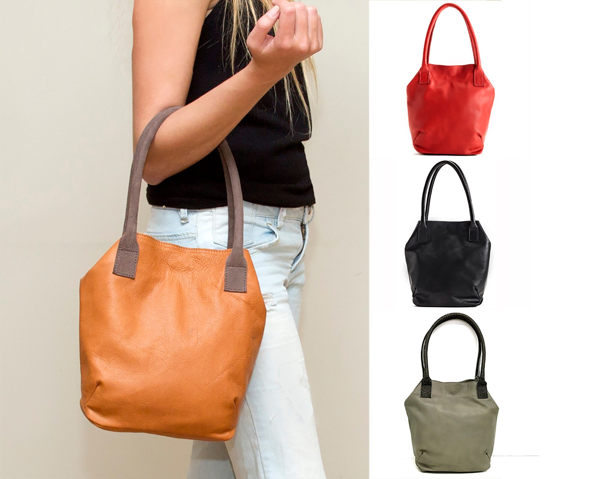 Sale Brown Leather Bag Small leather handbag for Women Etsy