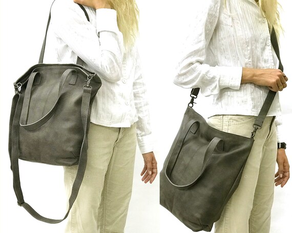 leather crossbody tote bag