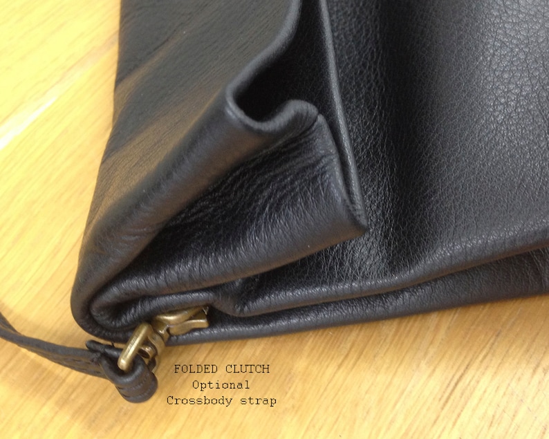 Black Leather wristlet, Wristlet Clutch, Leather clutch, Black leather clutch, leather bag, LINDA image 7