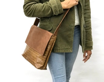 Brown Womens Leather Crossbody Bag Leather side bag Shoulder bag Satchel purse