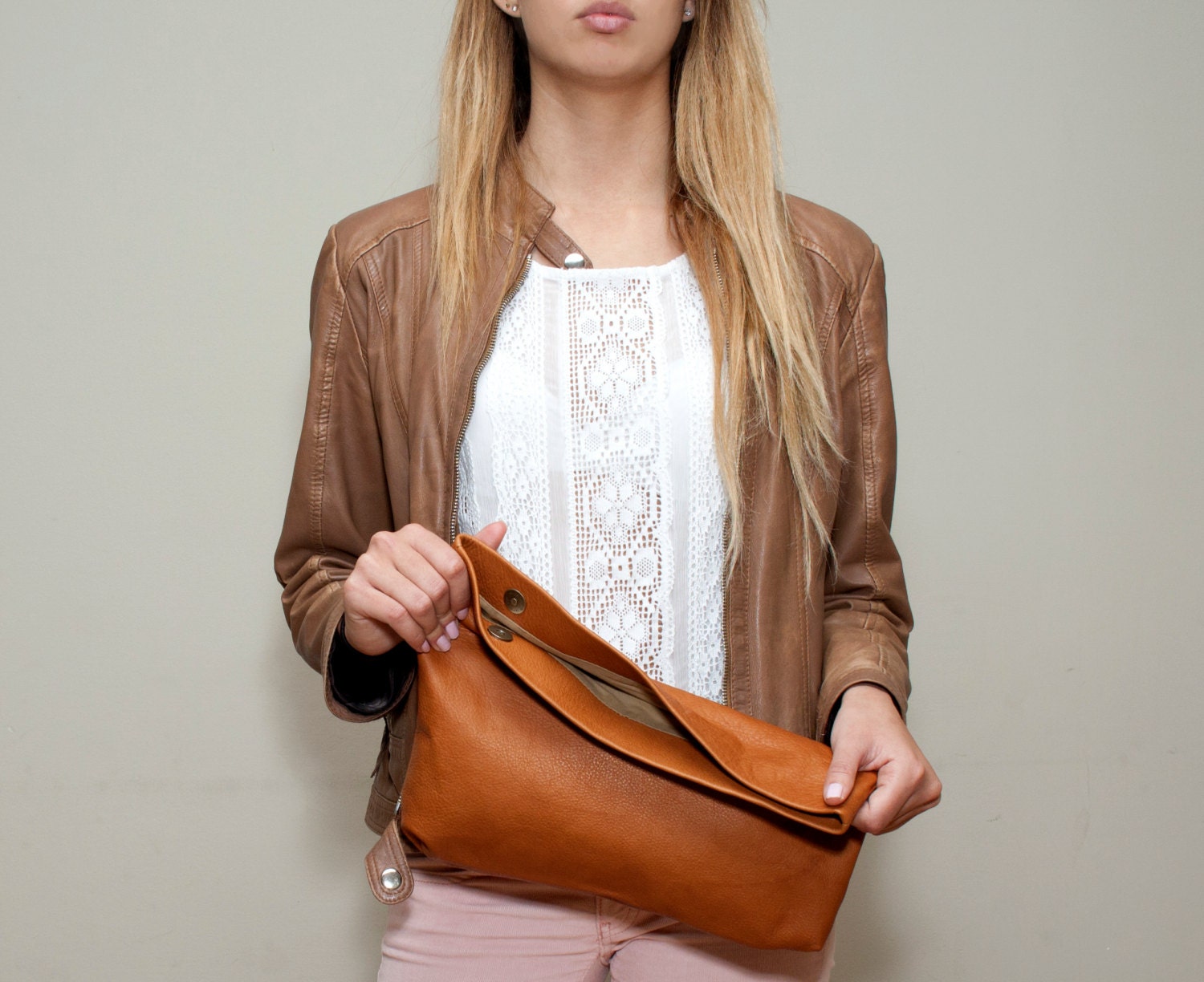 large fold over clutch