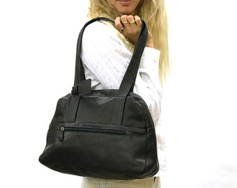 Leather bag Black, Women handbag, Leather Purse, Medium leather black bag for women