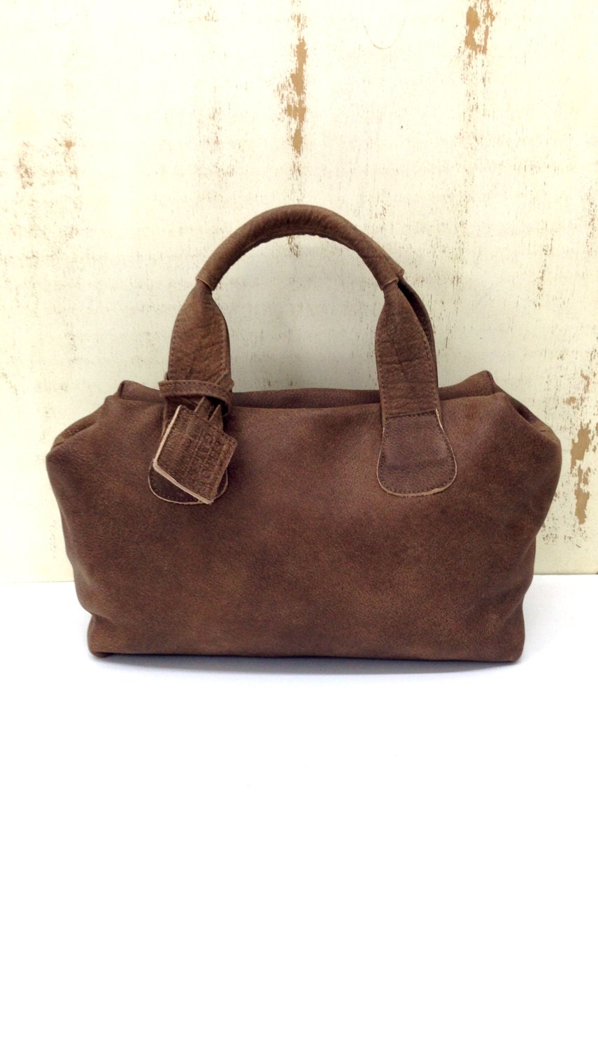 Sale Brown leather handbag purse Small bag Top handles bag | Etsy
