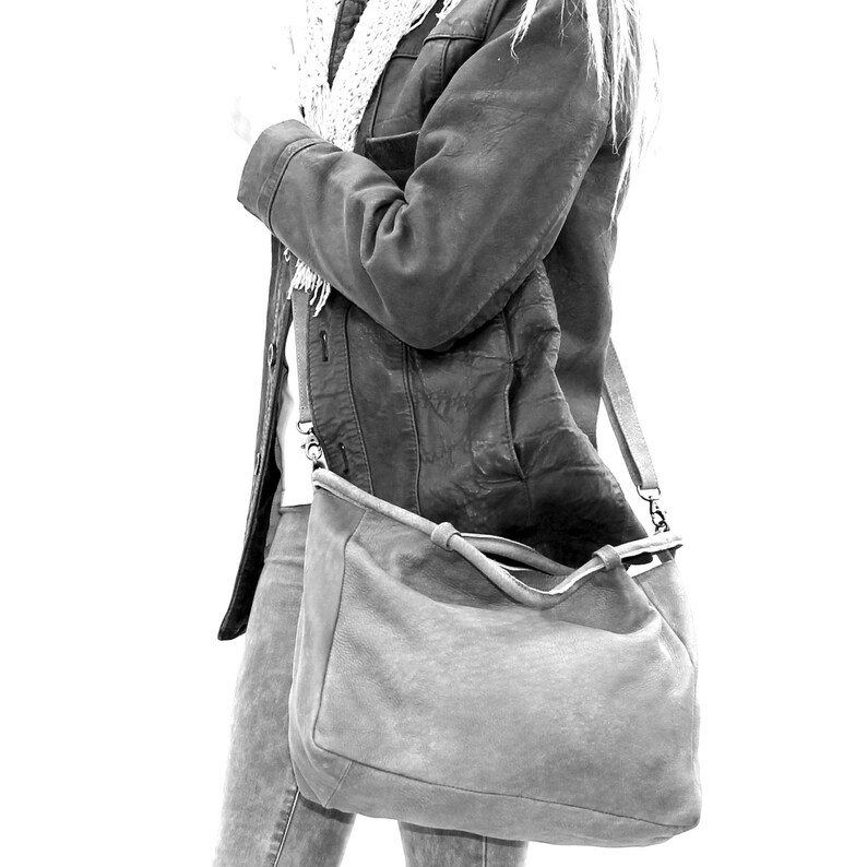 Distressed Cream leather crossbody bag Light colored leather Etsy