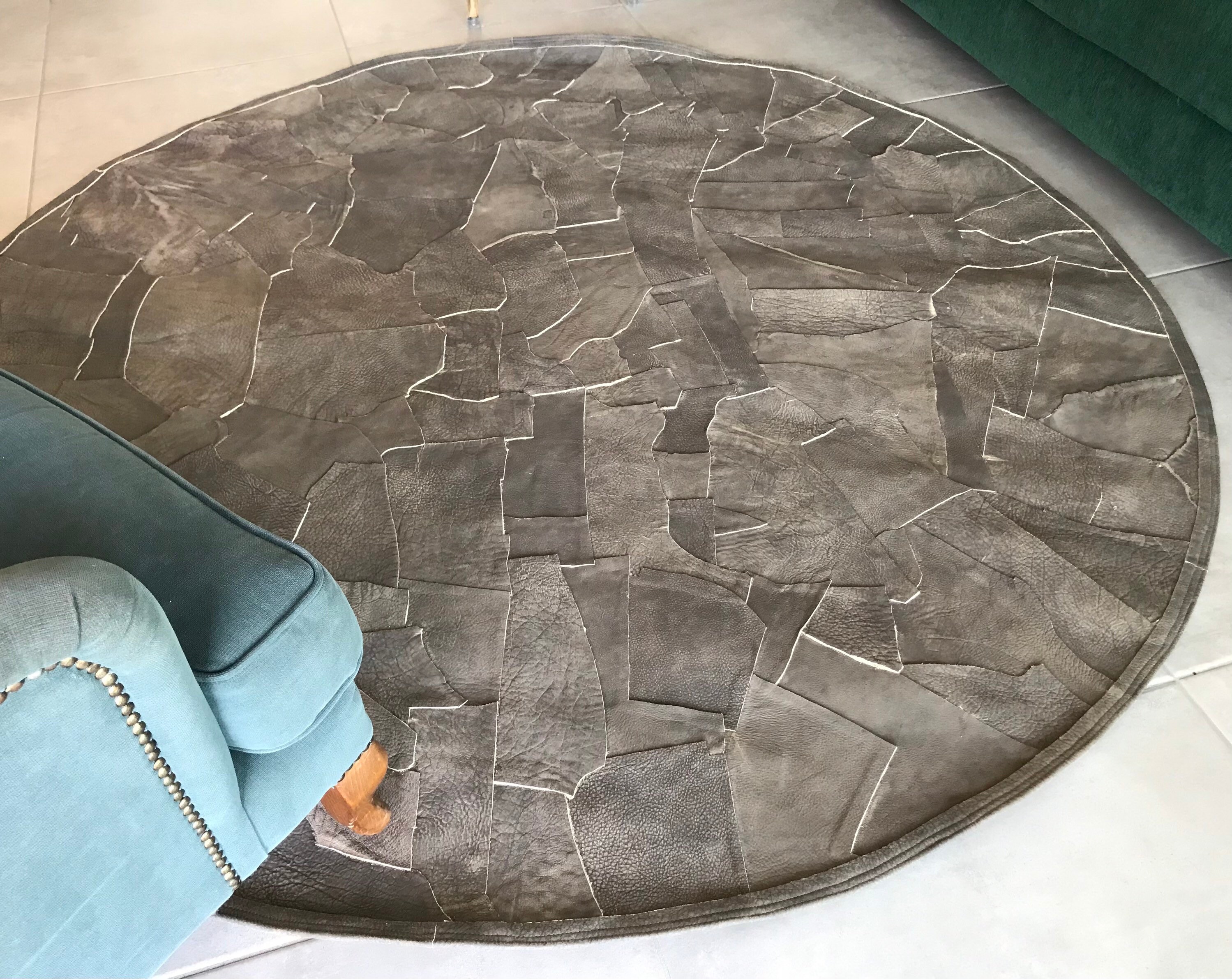 Tapis Circulaire Gris