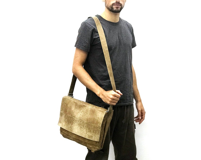 Handmade brown Messenger, Distressed Leather Messenger Bag, Men's leather Laptop bag, 15 in laptop leather Bag, Women messenger 11 13 image 5