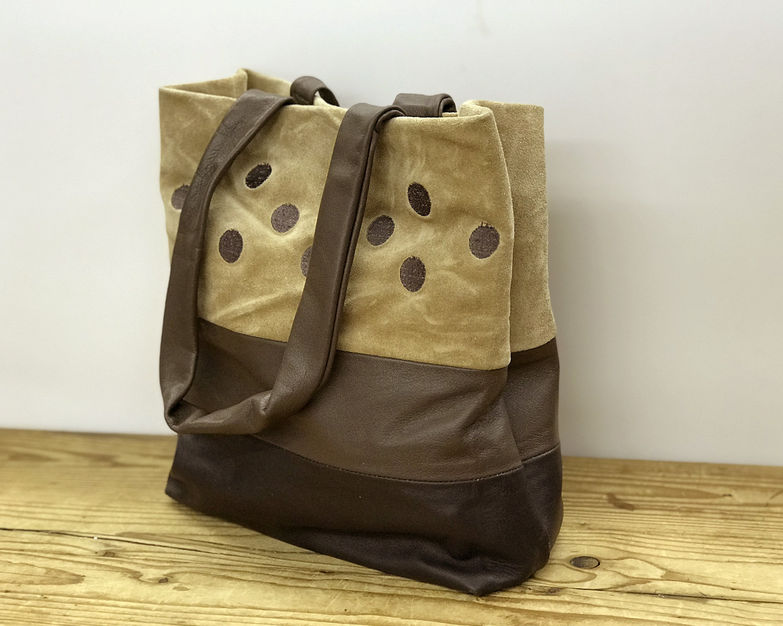 small suede handbag