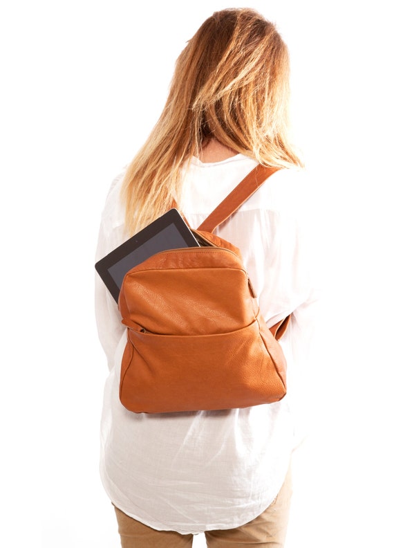 lightweight leather backpack