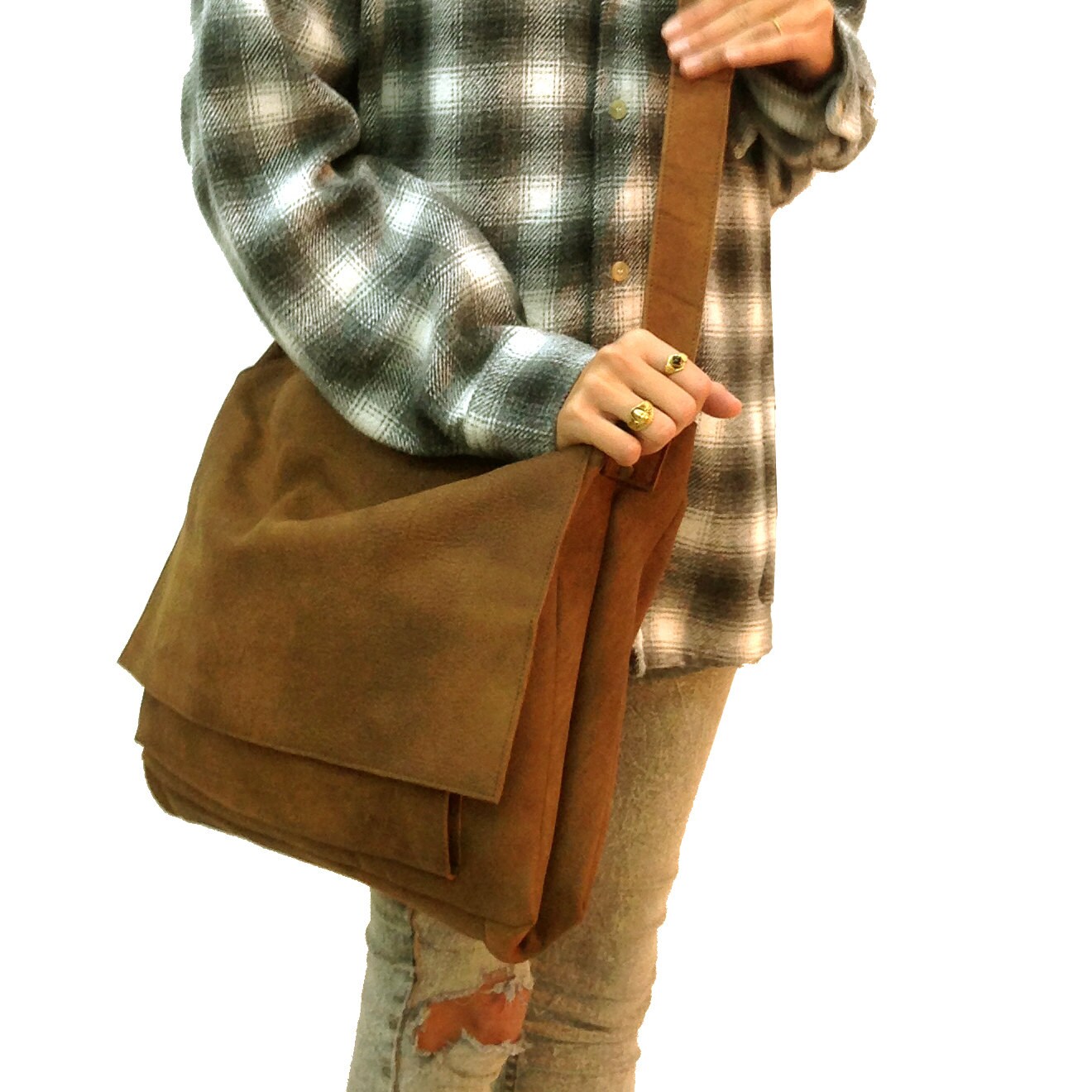 laptop leather messenger bag for women