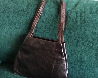 Small Leather Purse Bag Dark Brown Leather Handbag Small Shoulder bag