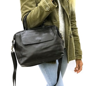 Kleine Leder Geldbörse Kleine Leder Handtasche Top Henkel Tasche in Distressed grau
