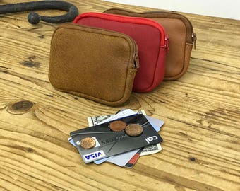 Gift Men Women small gifts small credit card leather pouch case wallet coin purse mens gift women's gift wallet pouch