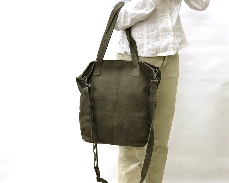 Women leather shopper tote bag Leather Crossbody tote Leather tote bag Handmade Tote Grey Leather Bag Bag tote women