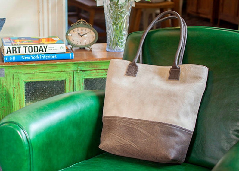 DISTRESSED Gray leather tote bag Designer handmade with LOVE! Sale!! GRAY Leather Bag