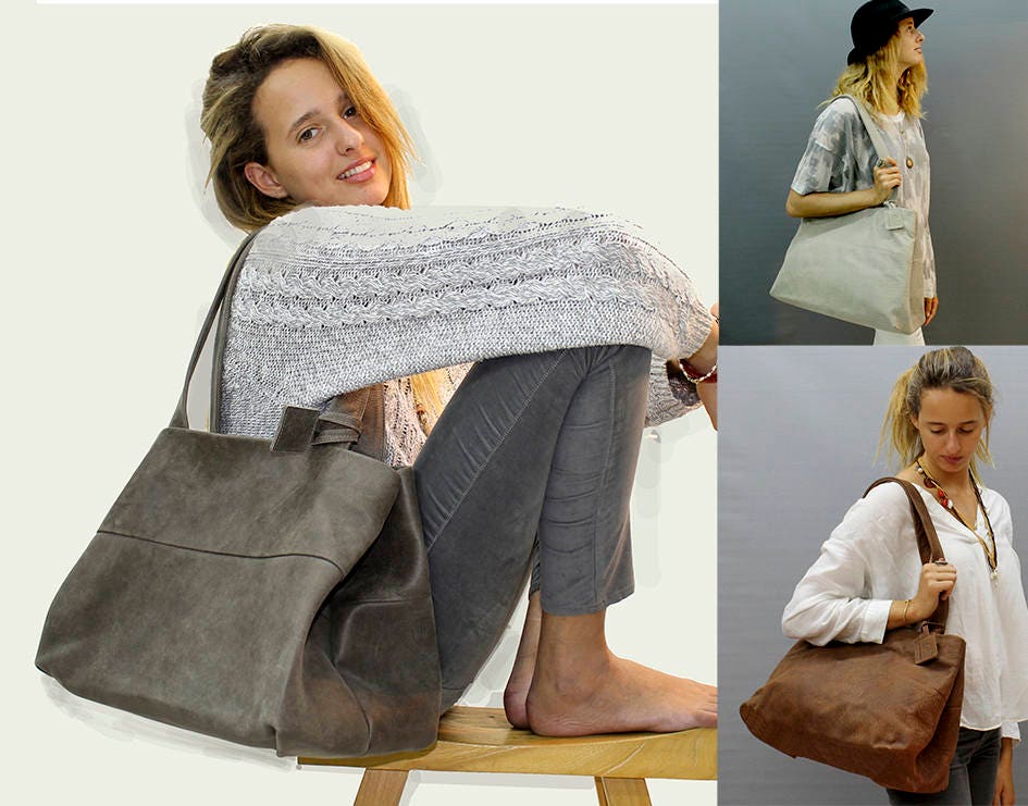 Sale Brown leather purse Large distressed leather shoulder Etsy