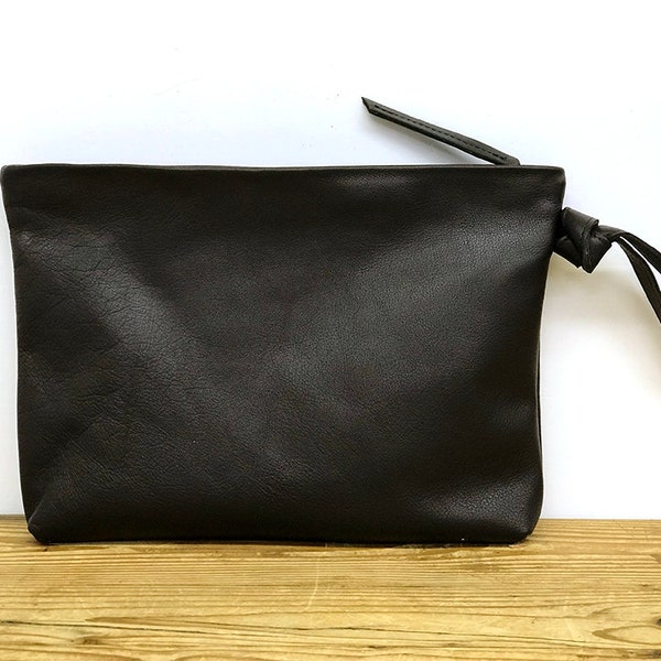 Black clutch purse Leather clutch Wristlet clutch wallet purse Large Leather clutch bag Leather purse Soft Leather women handbag