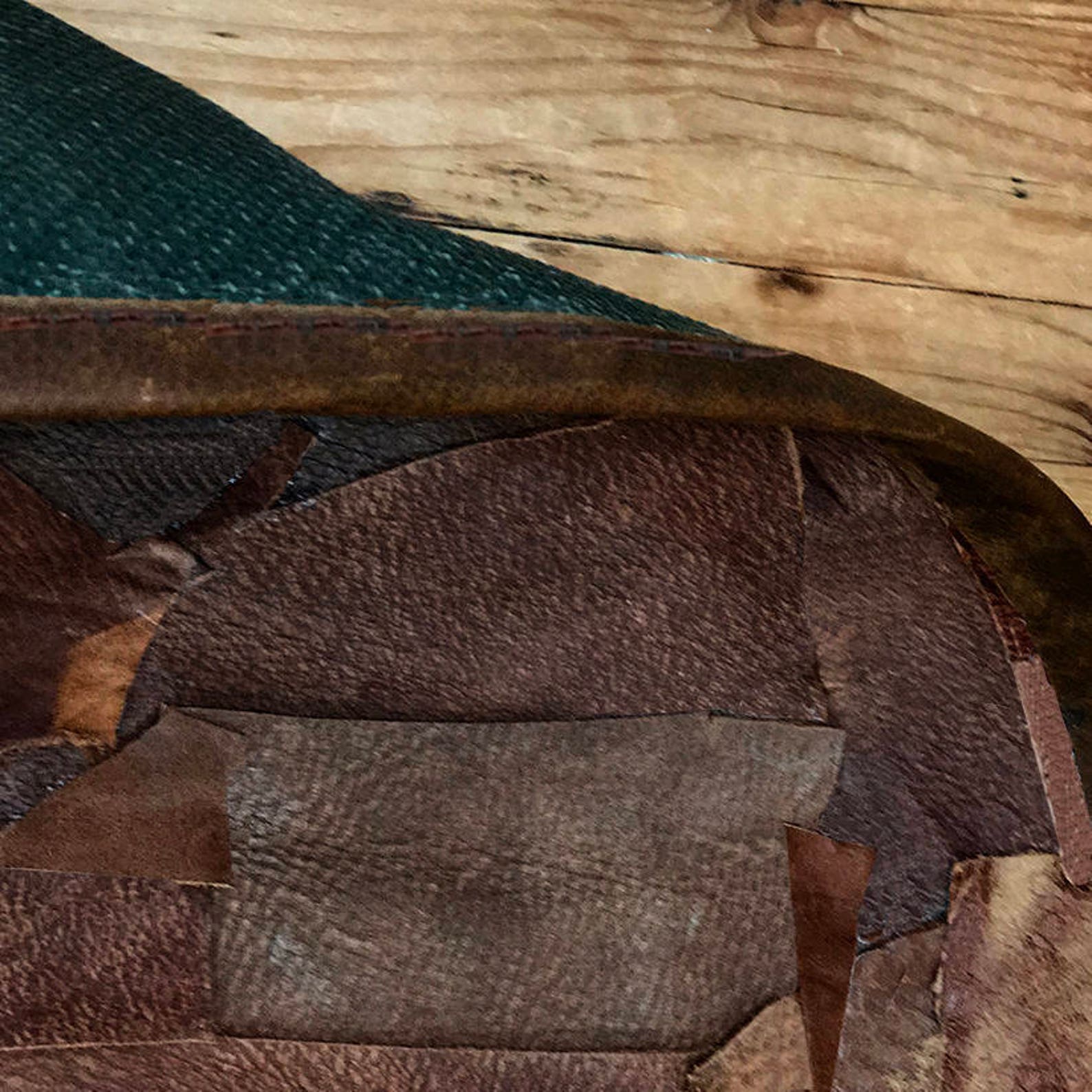 Circular Leather Rug 160 Cm/5'3 Leather Carpet Round Leather Rug