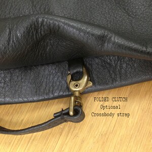 Black Leather wristlet, Wristlet Clutch, Leather clutch, Black leather clutch, leather bag, LINDA image 6