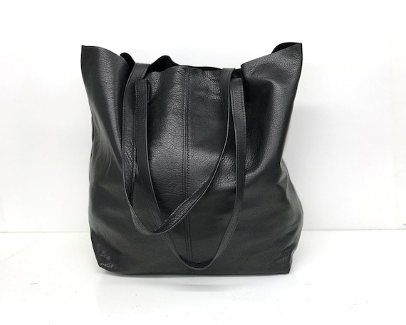 large soft leather tote bag