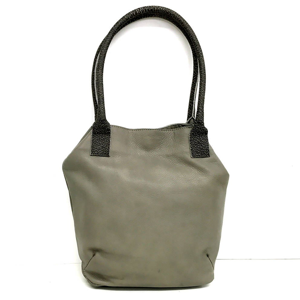 small brown leather tote bag
