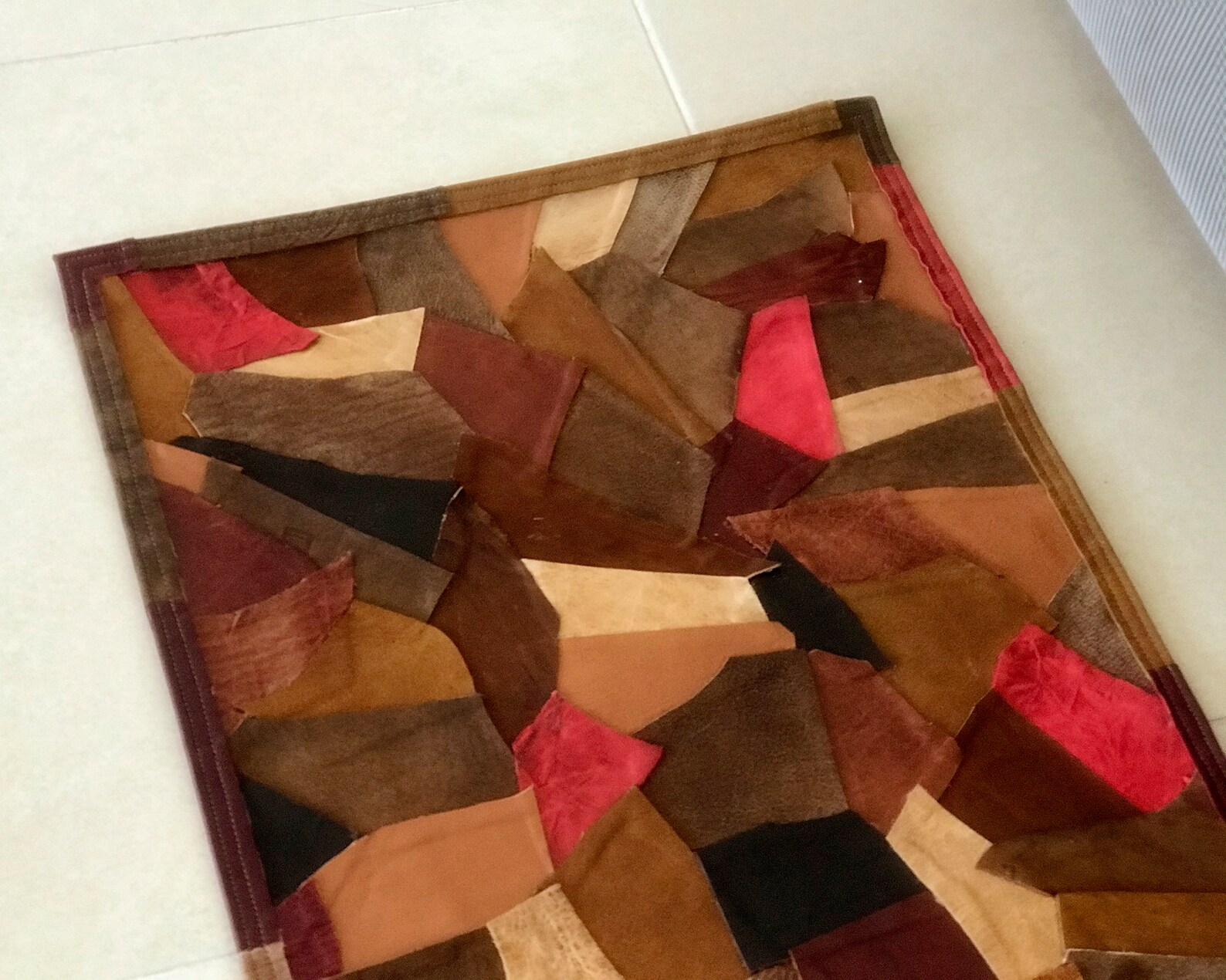 Patchwork Leather Rug Unique Rug Small Leather Carpet Handmade Etsy
