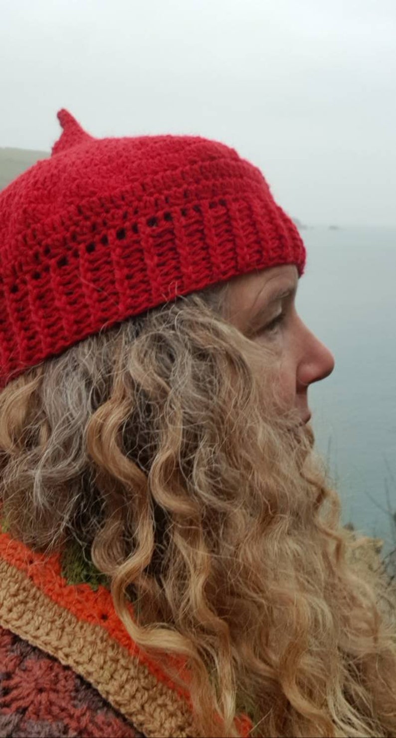 fire pixie hat handmade from Alpaca