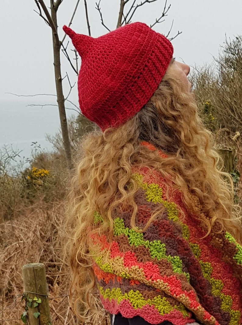 fire pixie hat handmade from Alpaca