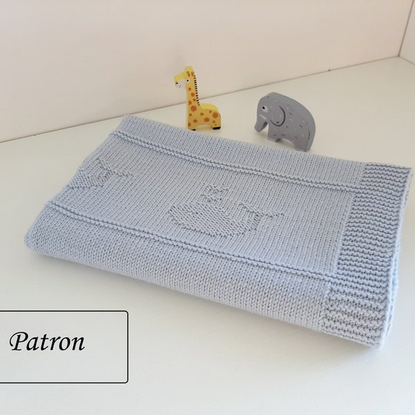French Baby blanket knit pattern / Knitting baby blanket pattern in French / Baby blanket pattern French