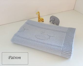 French Baby blanket knit pattern / Knitting baby blanket pattern in French / Baby blanket pattern French