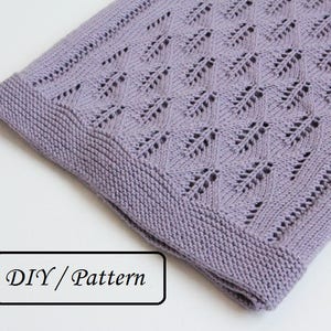 Knit baby blanket PATTERN / baby blanket pattern / lace baby blanket pattern image 1