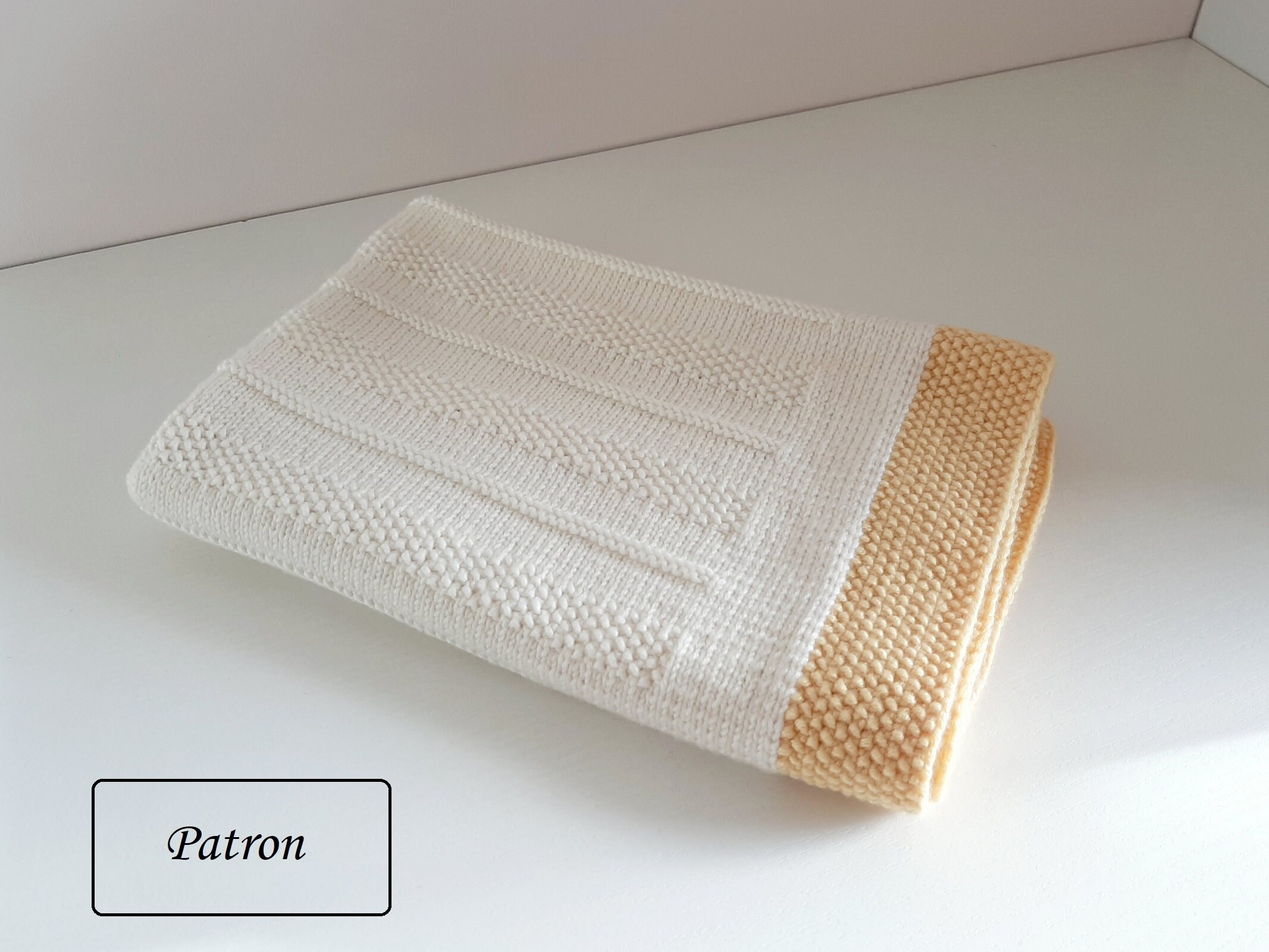 Easy Knit Baby Blanket Knitting Pattern - Knit & Purl - PDF in French ...