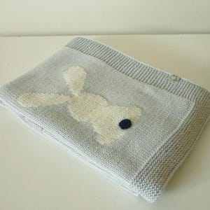 Baby Bunny Blanket Pattern - Baby Blanket Knitting Pattern - PDF in English imagen 4