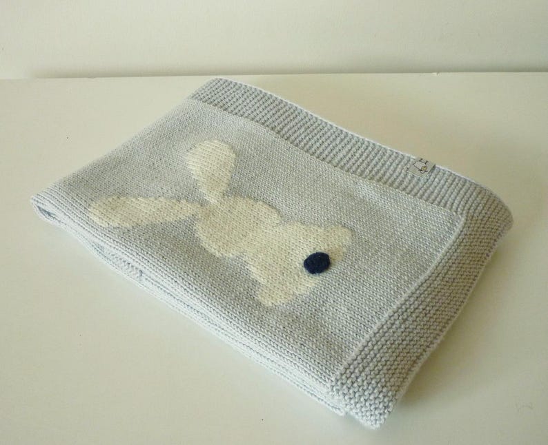 Baby Bunny Blanket Pattern - Baby Blanket Knitting Pattern - PDF in English imagen 4