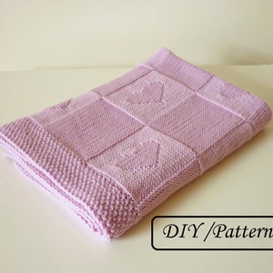 Baby blanket PATTERN /  heart baby blanket pattern / baby blanket Charlotte / easy baby blanket pattern