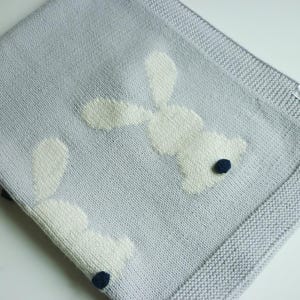 Baby Bunny Blanket Pattern - Baby Blanket Knitting Pattern - PDF in English imagen 2
