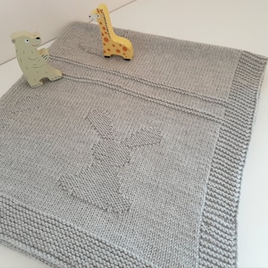Baby blanket knitting pattern / Easy knit blanket pattern in English / Bunny blanket pattern