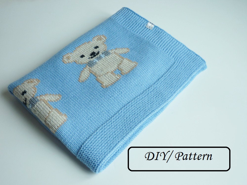 Baby Blanket PATTERN Knit Baby Blanket PATTERN Baby Blanket Knitting Pattern Teddy Blanket Pattern Etsy Canada