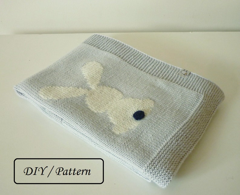 Baby blanket knitting pattern / baby blanket PATTERN / Bunny baby blanket knitting pattern image 2