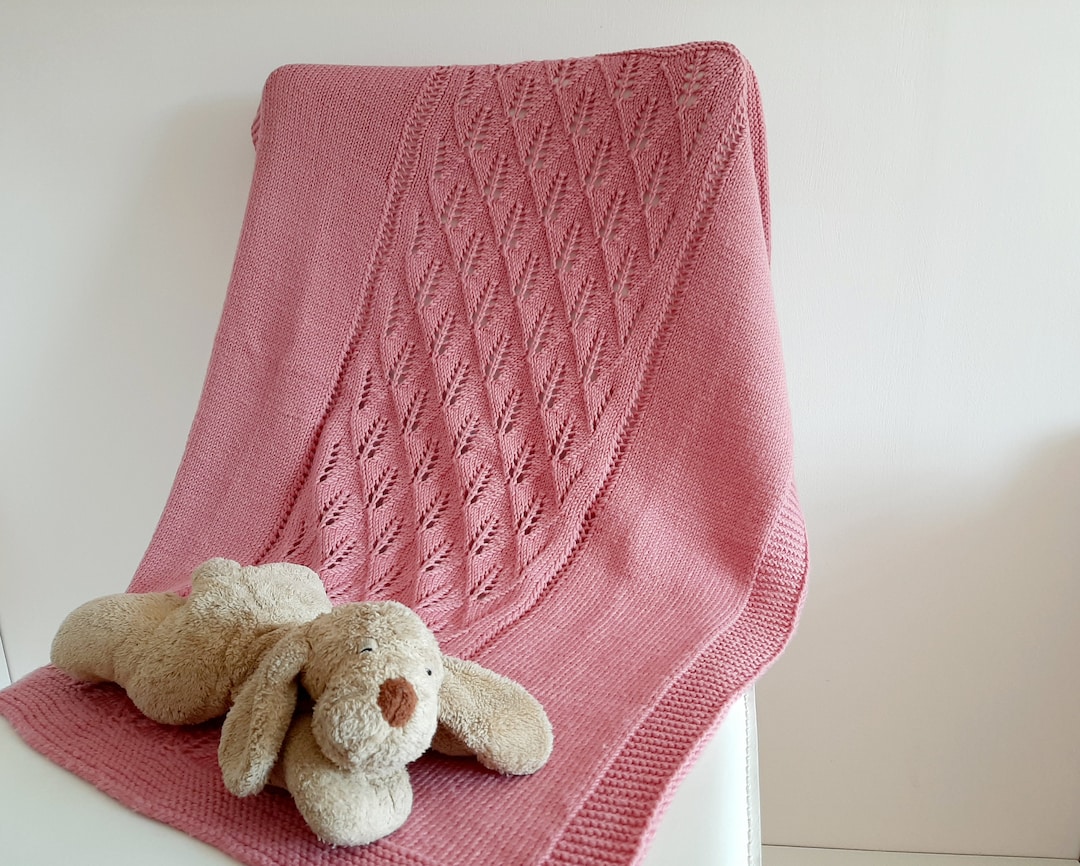Knitted Baby Blanket / Knitted Baby Lace Blanket / Hand Knit Baby