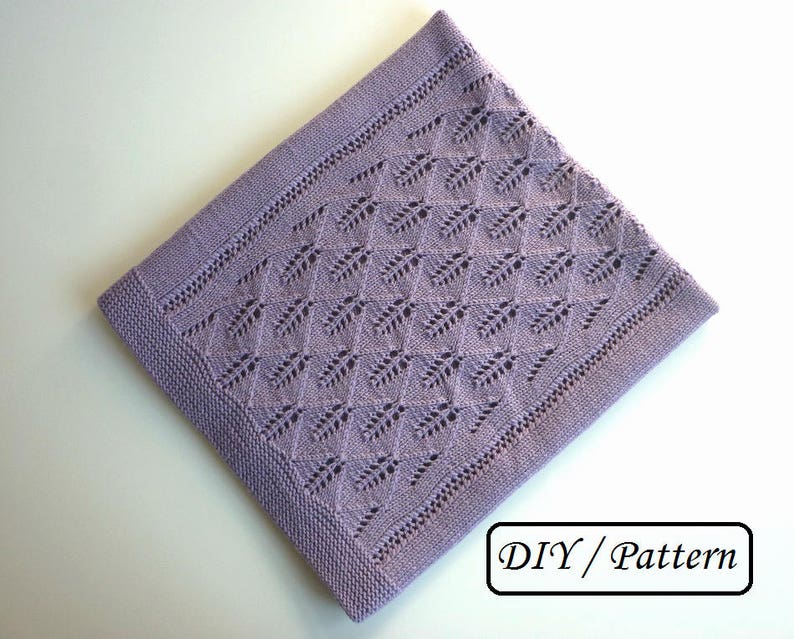 Knit baby blanket PATTERN / baby blanket pattern / lace baby blanket pattern image 2