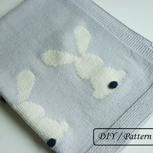 Baby blanket knitting pattern / baby blanket PATTERN / Bunny baby blanket knitting pattern image 3