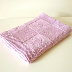 Heart Baby Blanket Knitting Pattern - Charlotte blanket - Easy Knit & Purl - PDF in English