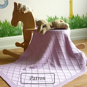 French Baby blanket knit pattern / French knitting baby blanket pattern / Baby blanket pattern French