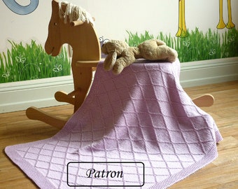 French Baby blanket knit pattern / French knitting baby blanket pattern / Baby blanket pattern French