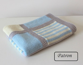 French baby blanket knit pattern / French knit blanket pattern / Baby blanket knitting patttern French