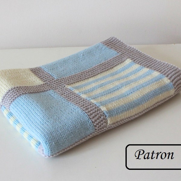French baby blanket knit pattern / French knit blanket pattern / Baby blanket knitting patttern French