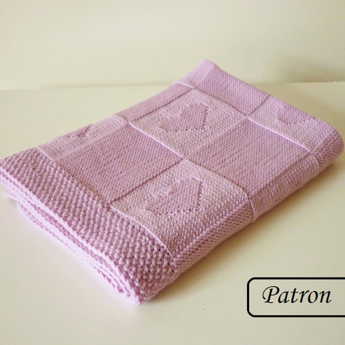French Baby Blanket Knit Pattern / Knitting Baby Blanket Etsy