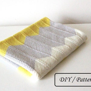 Knit baby blanket PATTERN / baby blanket pattern / baby blanket knitting pattern / chervron baby blanket image 2